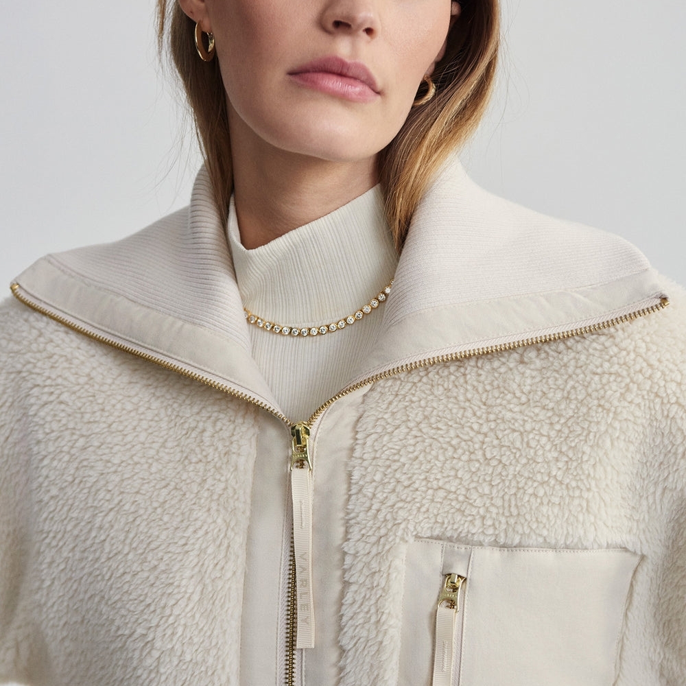 Women's Cream Sherpa Jacket - Picture 3 of 8